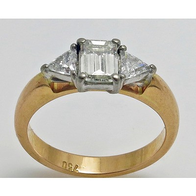 18ct Gold 3 Stone Diamond Ring - Total Diamond Weight = 0.80Cts (Est)