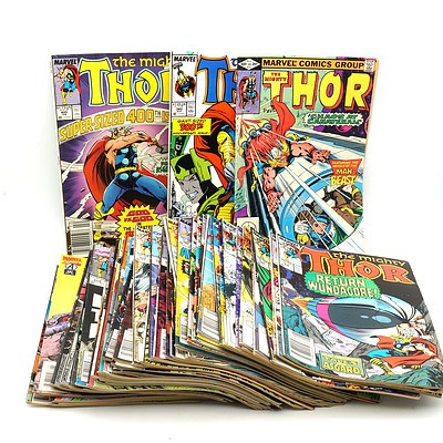 Fifty Seven Marvel The Mighty Thor Comics, 60c Upwards 