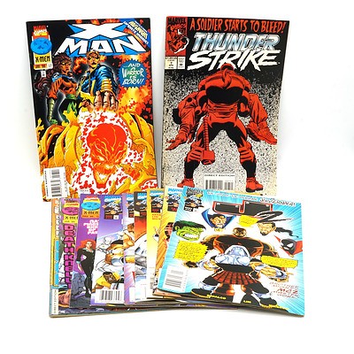 Eleven Marvel Comics, Including X Man, J2, and Thunder Strike