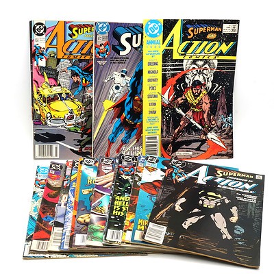 Sixteen Comics, DC Superman in Action Comics, Dated 1987 Onwards, Including 1989 Annual