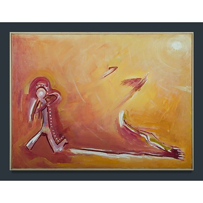 Artist Unknown, Aboriginal Man Hunting a Bird with Boomerang