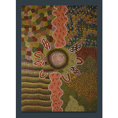 NAPANGARDI Topsy Peterson (Aboriginal Born 1931), 'Yuelamu Honey Ant Dreaming'