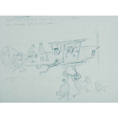 HART Pro (1928-2006) Two Works 'Happy Birthday Horse', & 'The Planes are a Bit Small'; and Artist Unknown 'Rhiannon - Why Can't You Just Play Darts Like Everybody Else ', 1981