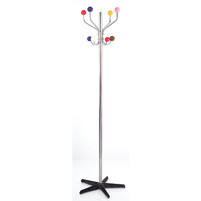 Chrome Coat Stand with Pool Ball Caps