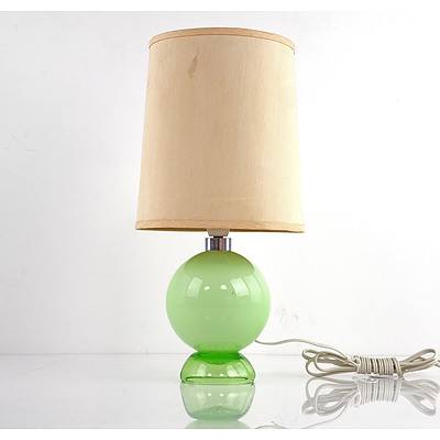 Green Glass Base Table Lamp