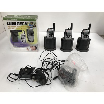 Digitech 40 20 Channel UHF CB Transceiver Radios -Lot Of Four