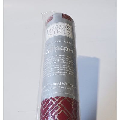 A Box of Seven Rolls of Porters Hand Crafted Wallpaper