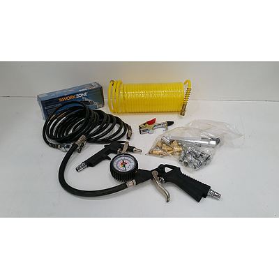 Air hoses and tools for an air compressor