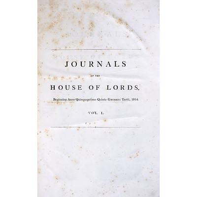 Journals of the House of Lords, Volume 50, 1814-16, London, Leather and Paper Bound Hard Cover