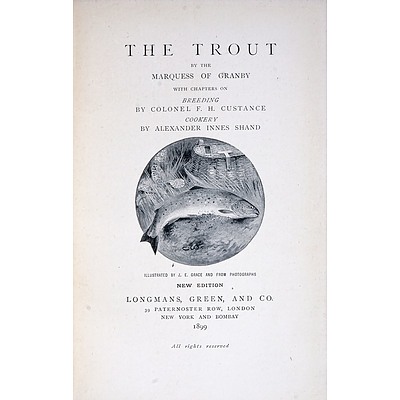 Four Volumes Fur Feather and Fin Series, Longmans Green & Co, London, 1894-1904, Including, The Hare, The Trout, The Partridge and The Pheasant
