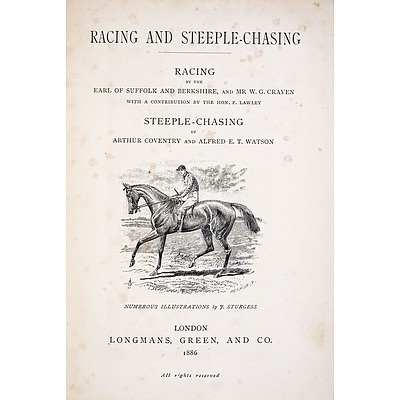 Seven Antique Books from The Badminton Library, Longmans, Green & Co, 1886-1896, Includes Racing, Cricket, Riding Polo, Swimming, Tennis Lawn Tennis Rackets and Fives, The Poetry of Sport and Billards