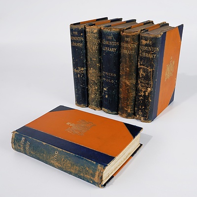 Six Antique Books from The Badminton Library, Longmans, Green & Co, London, 1890s