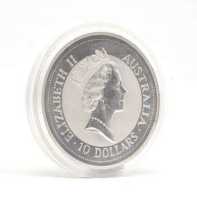 1992 $10 Australian .999 Silver Kookaburra 10 oz Coin