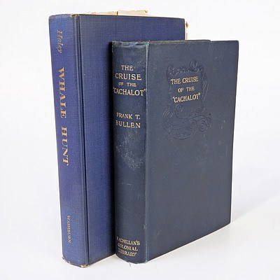 F.T. Bullen, The Cruise of the Cachalot, Macmillan & Co , London, 1899, First British Colonial Edition  and N.C. Haley, Whale Hunt, Ives Washburn, New York, 1948, Both Cloth Bound Hard Cover