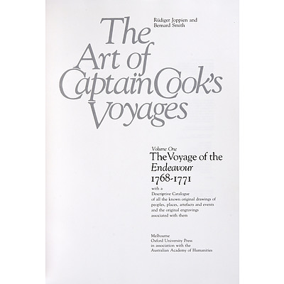 R. Joppien & Bernard Smith, The Art of Captain Cook's Voyages, Oxford University Press, Melbourne, 1985, Volume 1-3, Hard Cover with Dust Jackets