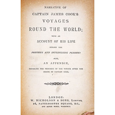 Captain Cooks Voyages Round the World, W. Nicholson & Sons, London and Captains Voyages of Discovery Volume 2, Ward Lock Bowden & Co, Both Hard Cover London