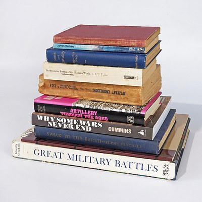 Ten Books Relating to Military History Including Manual of Map Reading and Field Sketching 1914, Artillery Through the Ages by Col H.C.B. Rogers, Great Military Battles Edited by C. Falls and More