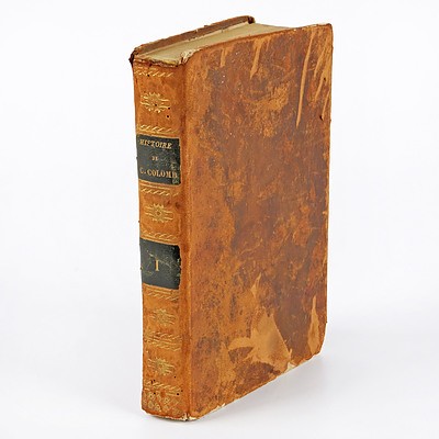 M. W. Irving, Histoire de La Vie Et Des Voyages De Christophe Colomb, Charles Gosselin, Paris 1825, Leather Bound with Gilt Tooling on Spine Hard Cover