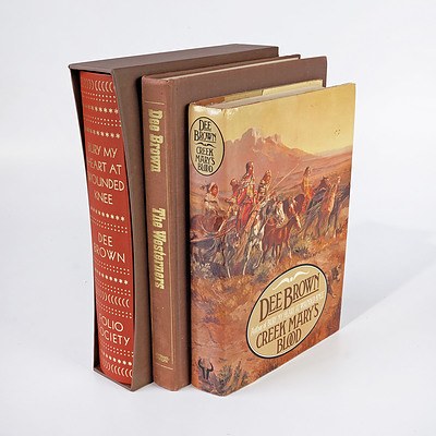 Three Books by Dee Brown Including Bury My Heart at Wounded Knee (Folio Society), Creek Mary's Blood and The Westerners