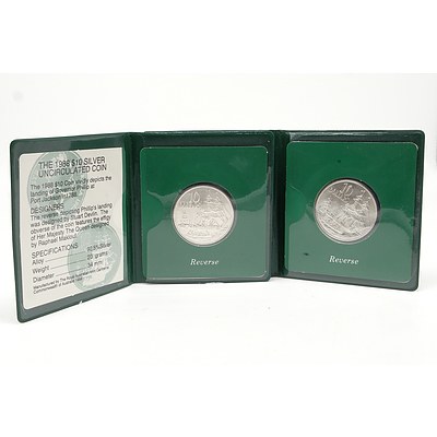 Two $10 1988 Australian .925 Silver Bicentenary Coins