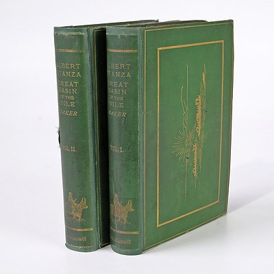 Sir Samuel. W. Baker, The Albert NÝanza , Great Basin of the Nile, Macmillan & Co, 1867, Volume I-II, Hard Covers