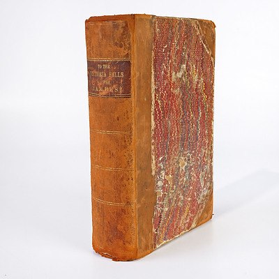 Edward Mohr, To The Victoria Falls of the Zambesi, Sampson Low Marston Searle & Rivington, 1876, First Edition, Leather and Marbled Paper Bound Hard Cover