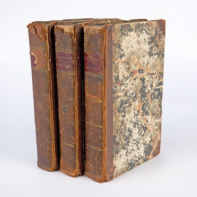 Edinburgh Review, John Murray, London, Volumes XII, 1808, X, 1807, VII, 1806, Leather and Marbled Paper Bound Hard Covers