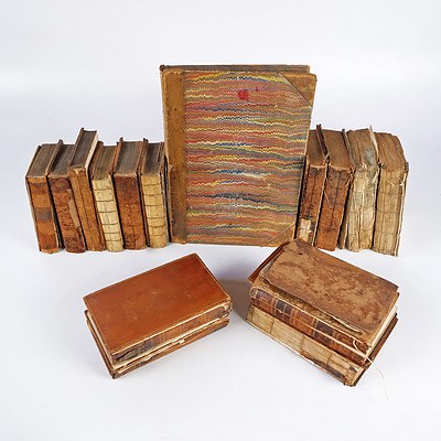 Quantity of 14 Volumes of Shakespeare's Works,  Including Six Bell Editions 1788, Eight other editions, 1808 and More