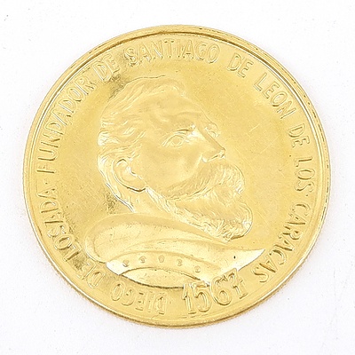 1967 Venezuelan .900 Gold Commemorative Medal