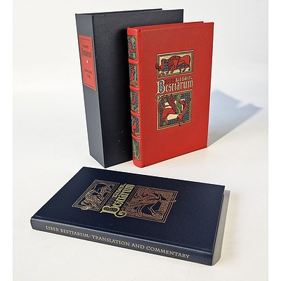 Liber Bestiarum MS Bodley 764, Translated by Richard Barber, Commentary bu Christopher De Hammel, Folio Society, London 2008, Leather and Cloth Bound Two Book Set in Presentation Box