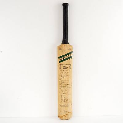 Slazenger Willow Cricket Bat Signed by Some of the 1972 Australian Vs England Test Series Cricket Team Including Ian and Greg Chappell, Doug Walters, Graeme Watson and More
