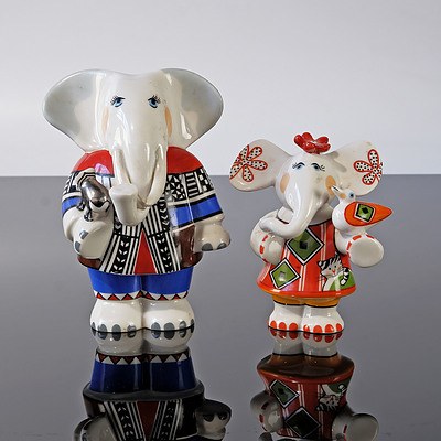 Two Villeroy & Boch Porcelain Elephant Figures
