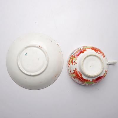 Two English C20th Royal Worcester China Teacups and Saucers and Goodes Co China Cup and Saucer