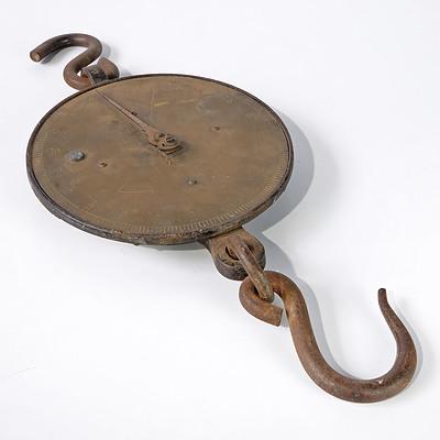 Antique Salter Brass Faced Hanging Scales