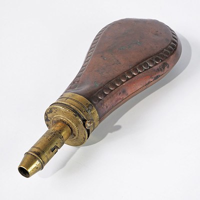 Antique Copper Powder Flask with Brass Nozzle