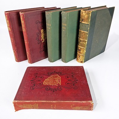 Punch Magazine, Six Volumes between 1908-1916, The Whitefriars Press, London