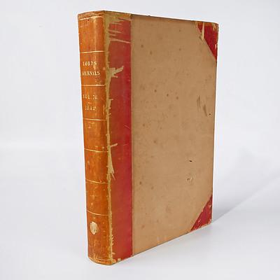Journals of the House of Lords, Volume 26, 1844, London, Leather and Paper Bound Hard Cover
