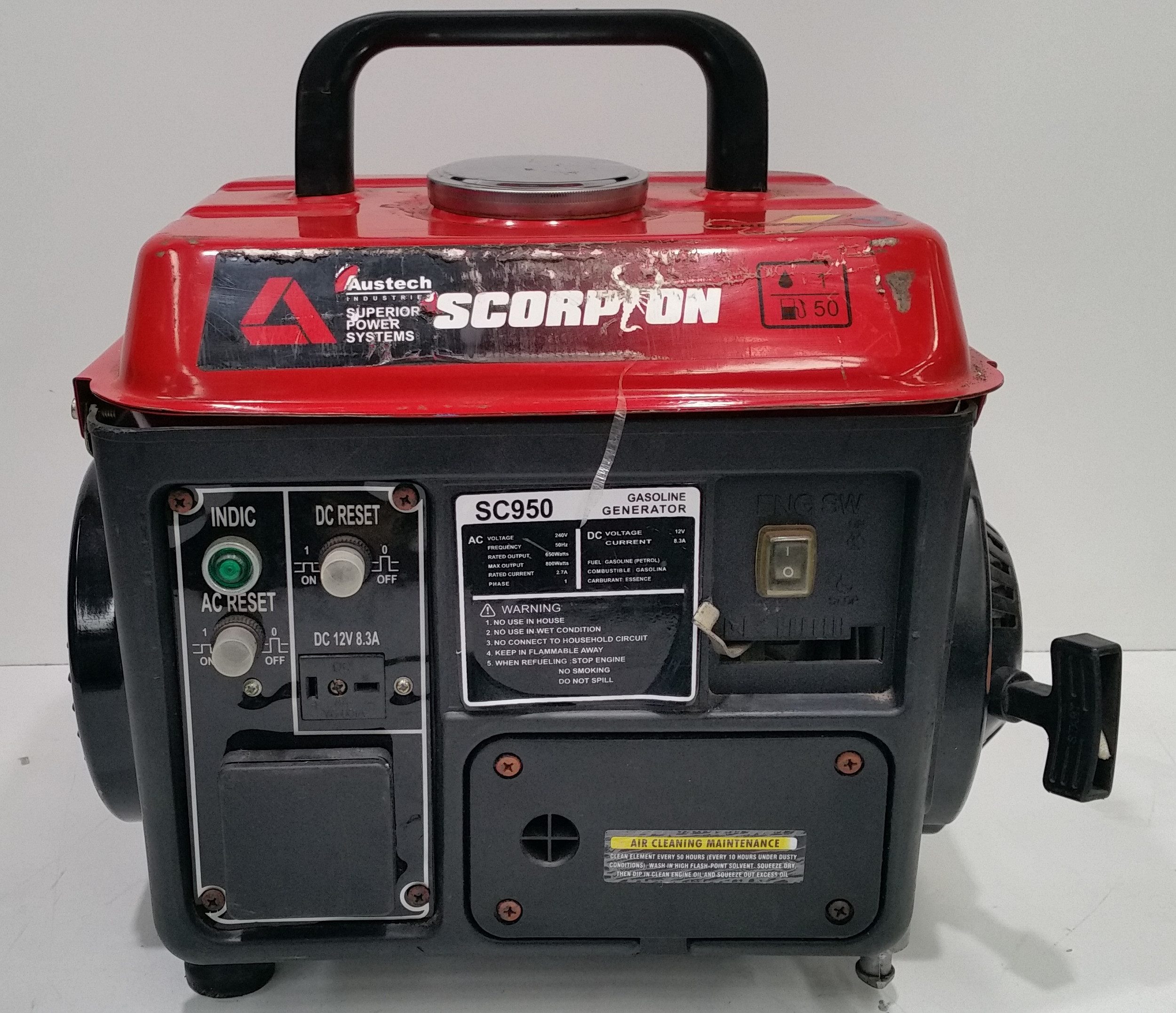 austech scorpion generator manual