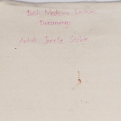 Janelle Scobie, Bush Medicine Leaves Dreamings, Oil on Canvas, Unframed
