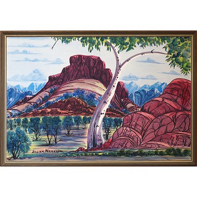 Jillian Namatjira (1949-1991) Haasts Bluff Ranges, Watercolour