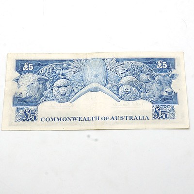 Commonwealth of Australia Coombs/Wilson Five Pound Note TC65 079567