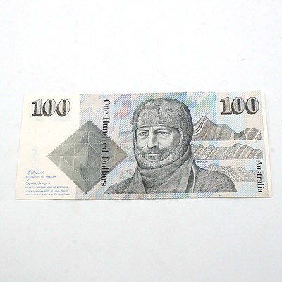 Australian $100 Fraser/ Johnston Note, ZCA238226