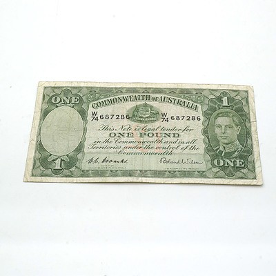 Commonwealth of Australia Coombs/Wilson One Pound Note W74687286