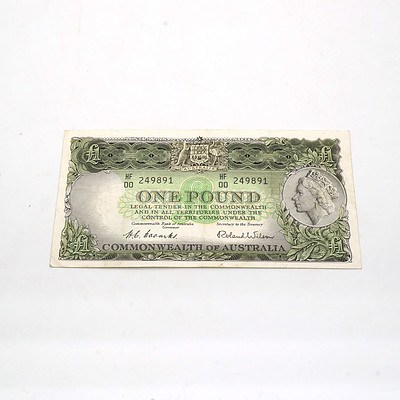 Australian Coombs/ Wilson One Pound Note HF00249891