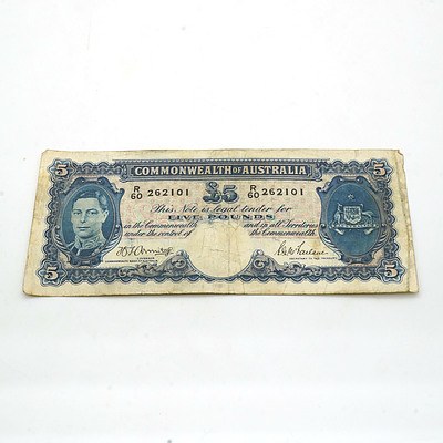 Commonwealth of Australia Armitage/McFarlane Five Pound Note R60262101