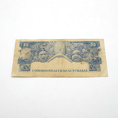 Commonwealth of Australia Coombs / Wilson Five Pound Note, TA10 677927