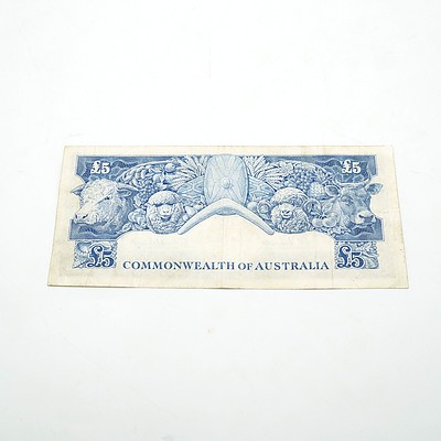 Commonwealth of Australia Coombs / Wilson Five Pound Note, TC49 344177