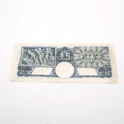 Commonwealth of Australia Armitage / McFarlane Five Pound Note, T78 087111