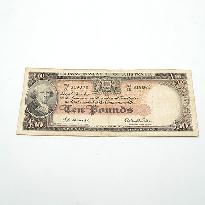 Commonwealth of Australia Coombs / Wilson Ten Pound Note, WA26 319072