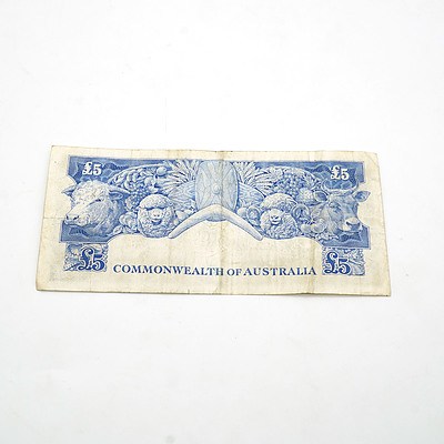 Commonwealth of Australia Coombs / Wilson Five Pound Note, TA57 917309
